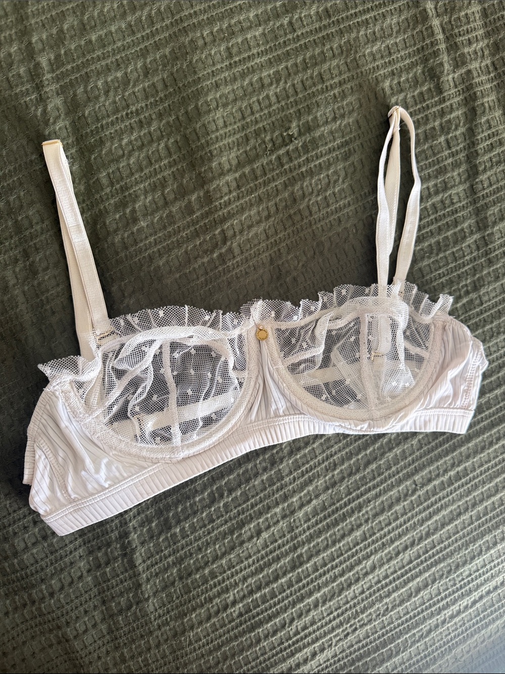 Gooseberry Intimates white balconette mesh lace bra